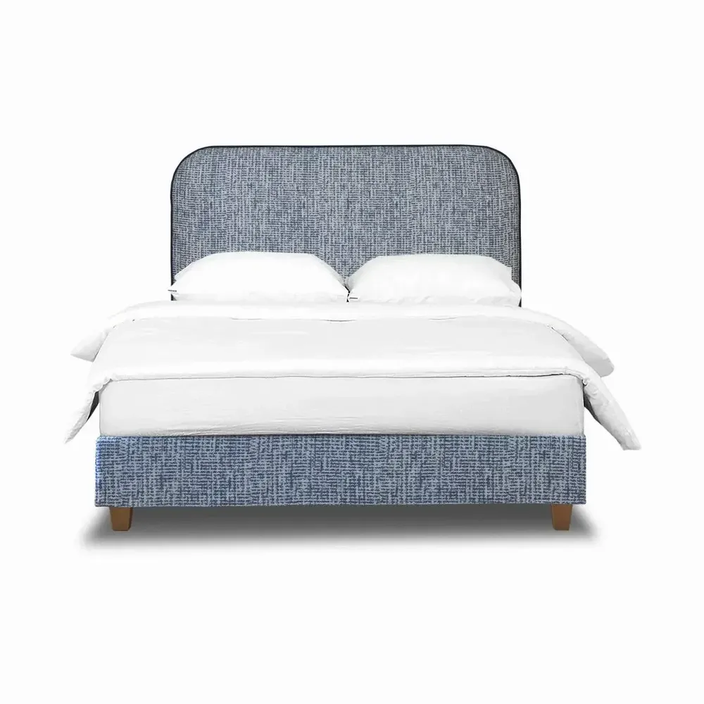 Lits - Lit rembourré Curve, double, king size, simple (160 x 200 cm) - BLUE BEAR