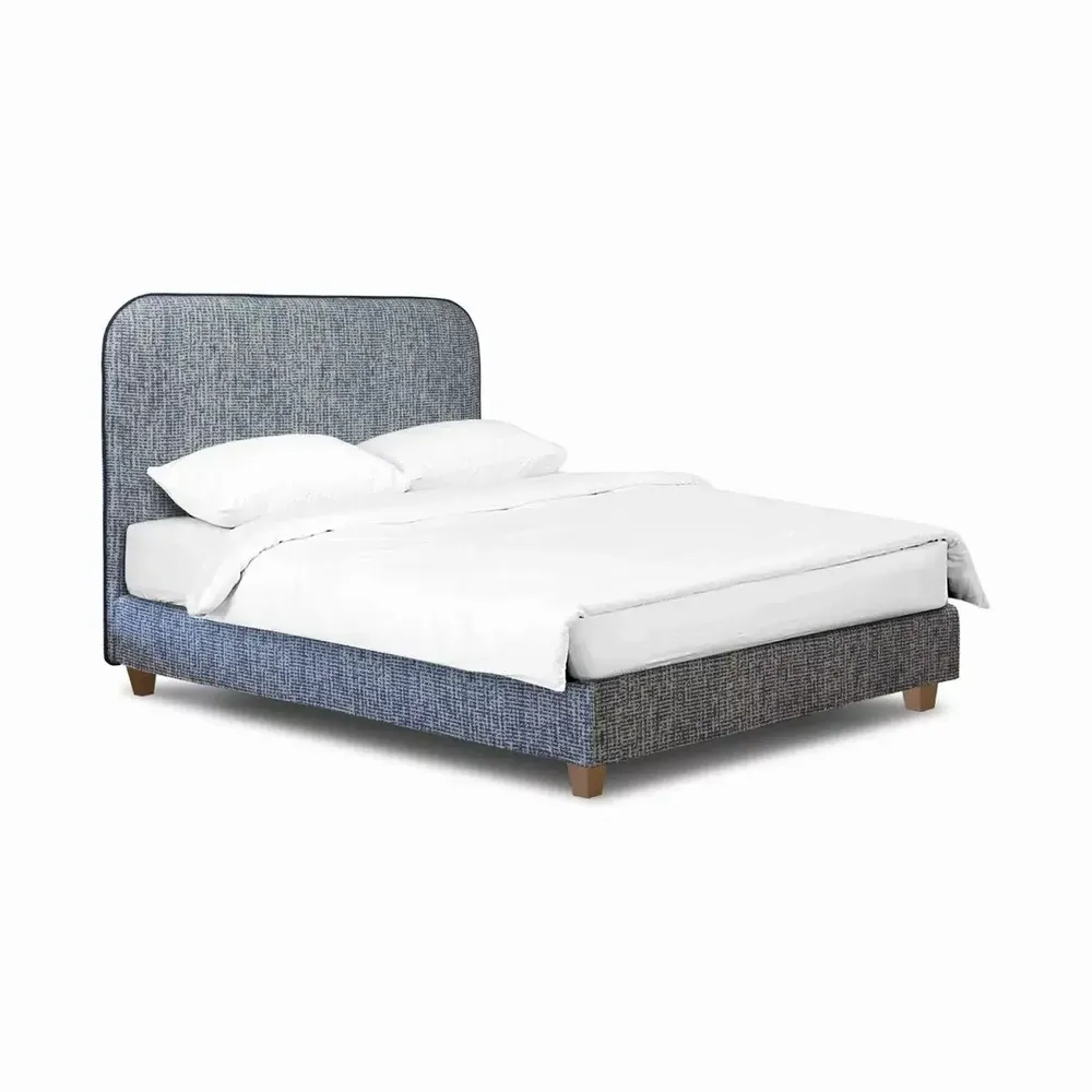 Lits - Lit rembourré Curve, double, king size, simple (160 x 200 cm) - BLUE BEAR