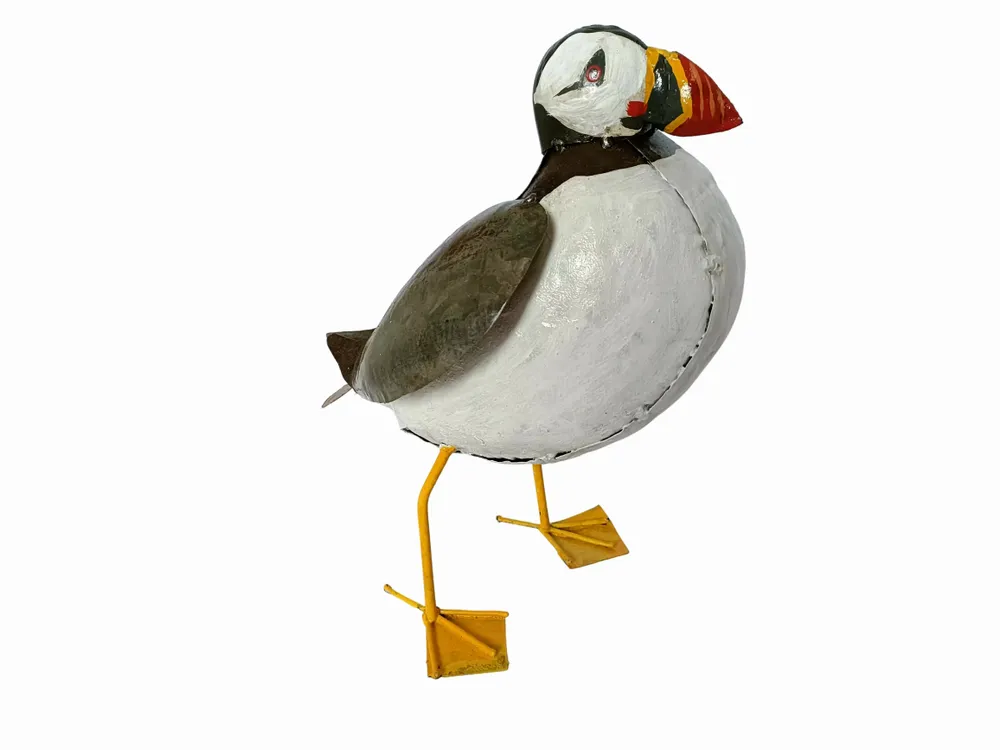 Outdoor decorative accessories - Recycled Metal Sculpture Atlantic Puffin 40cm - TERRE SAUVAGE