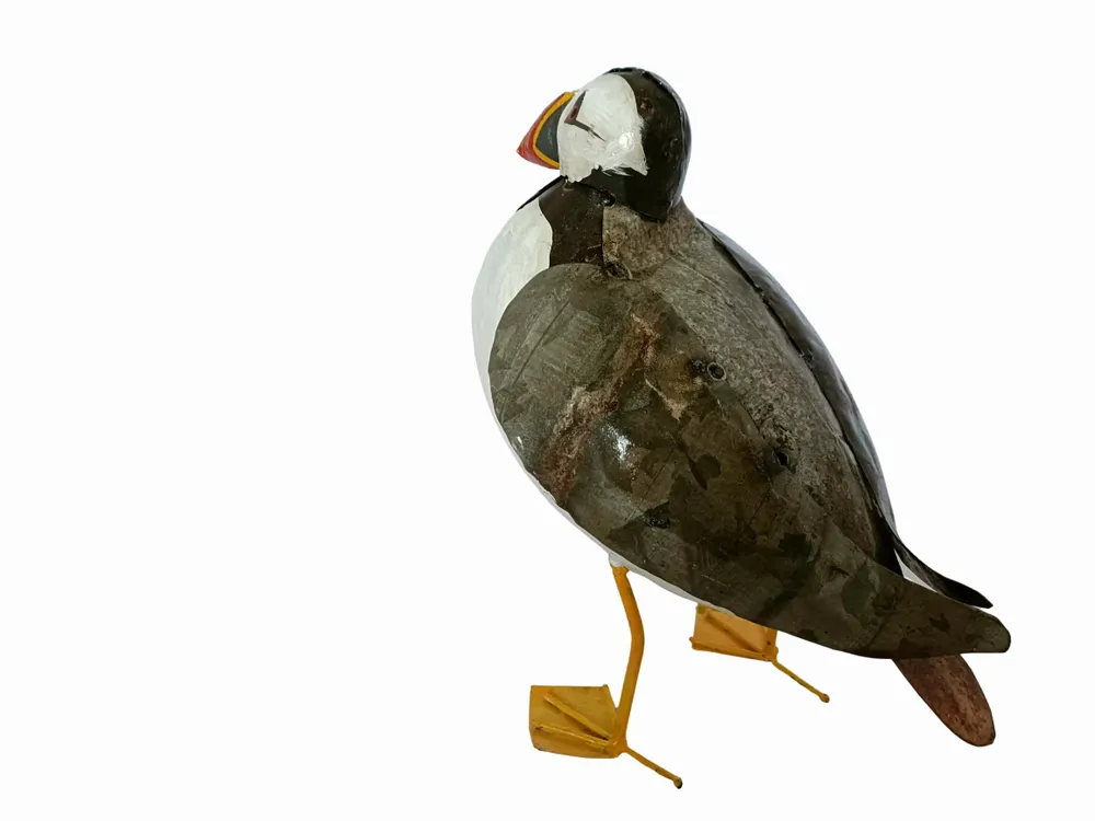 Outdoor decorative accessories - Recycled Metal Sculpture Atlantic Puffin 40cm - TERRE SAUVAGE
