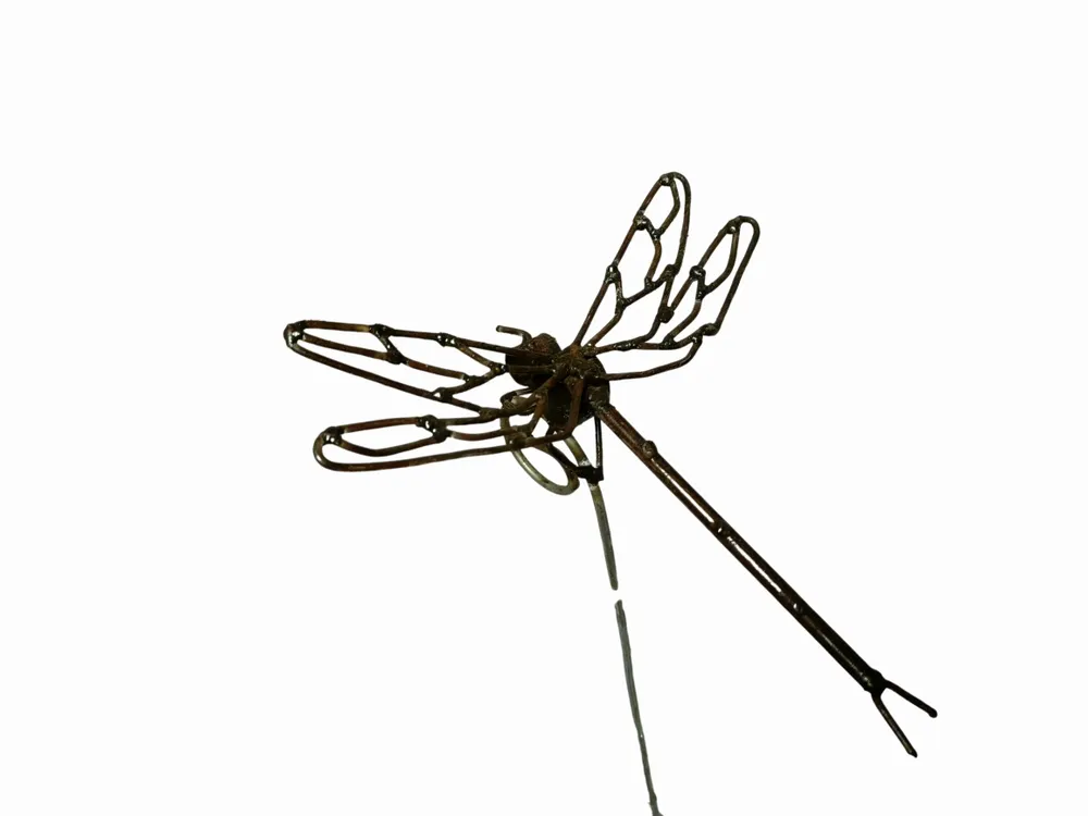Outdoor decorative accessories - Dragonfly Garden Spike Openwork Wings Recycled Metal - TERRE SAUVAGE