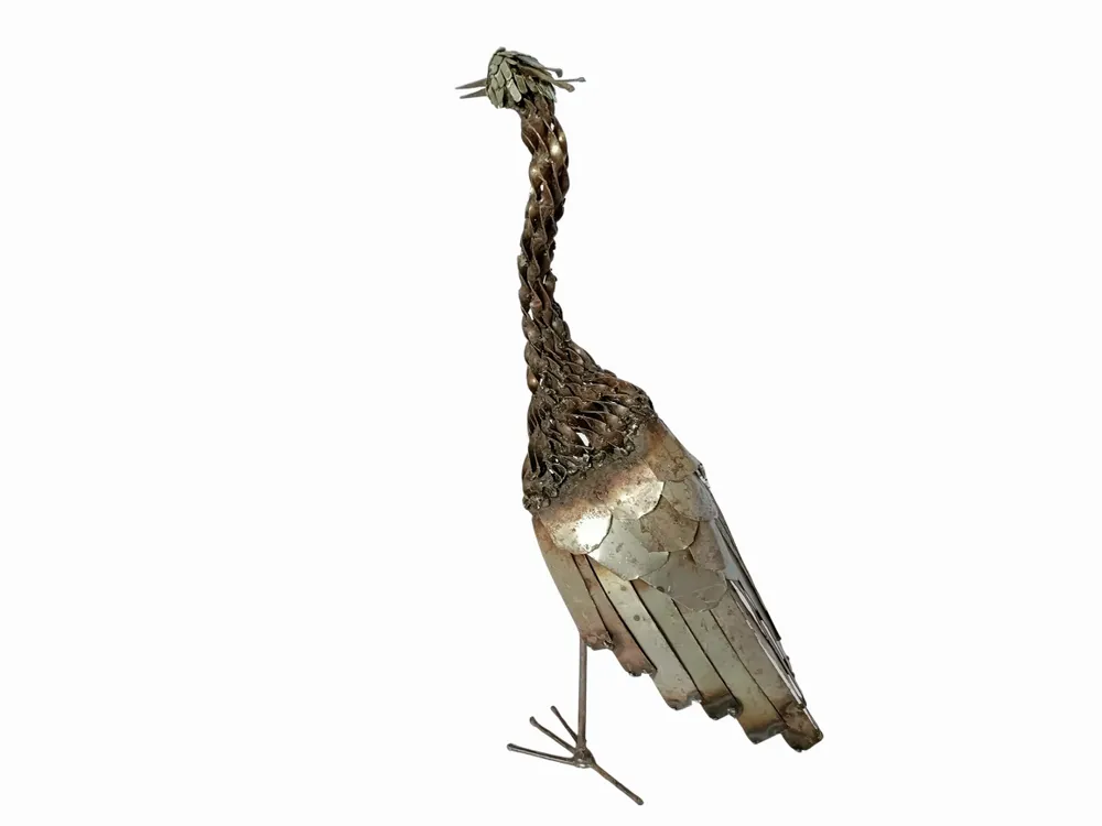 Outdoor decorative accessories - Twisted Heron Recycled Metal Sculpture 45cm - TERRE SAUVAGE