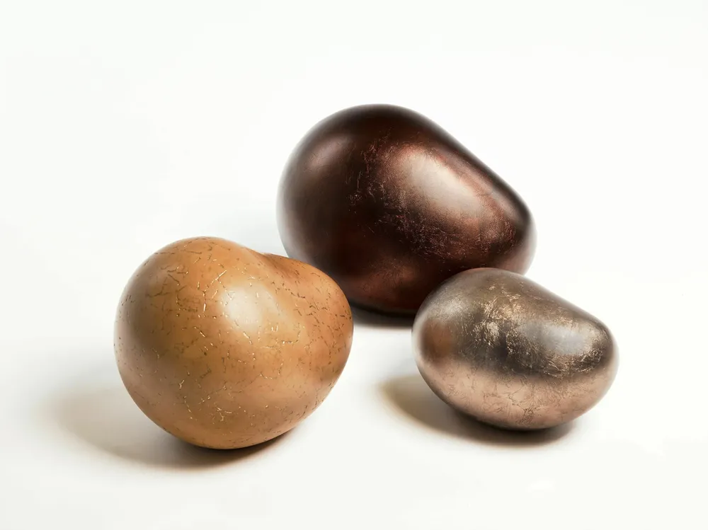 Design objects - Ova M Egg Brown, Handmade Sculpture Interior Design Piece, Set of 3 - DV DESIGN