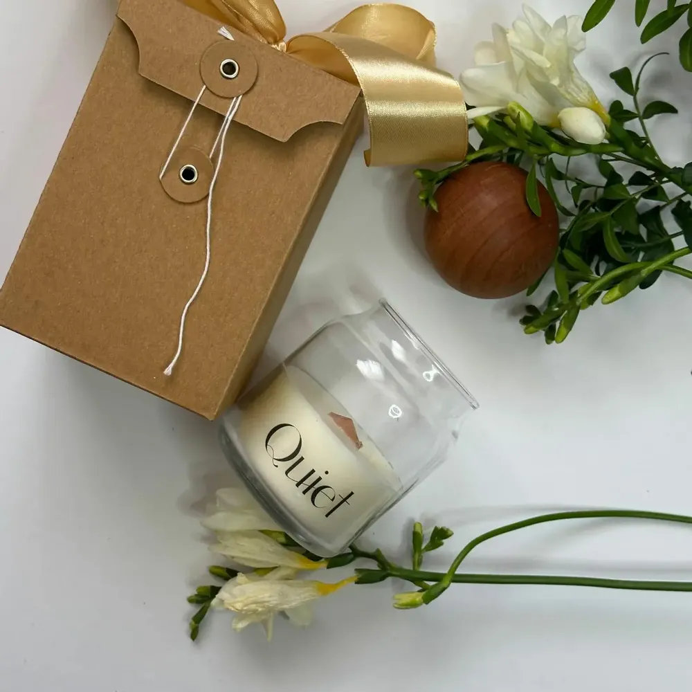 Bougies - Bougie soja Wood Ball – Parfum Myrrhe & Tonka - QUIET