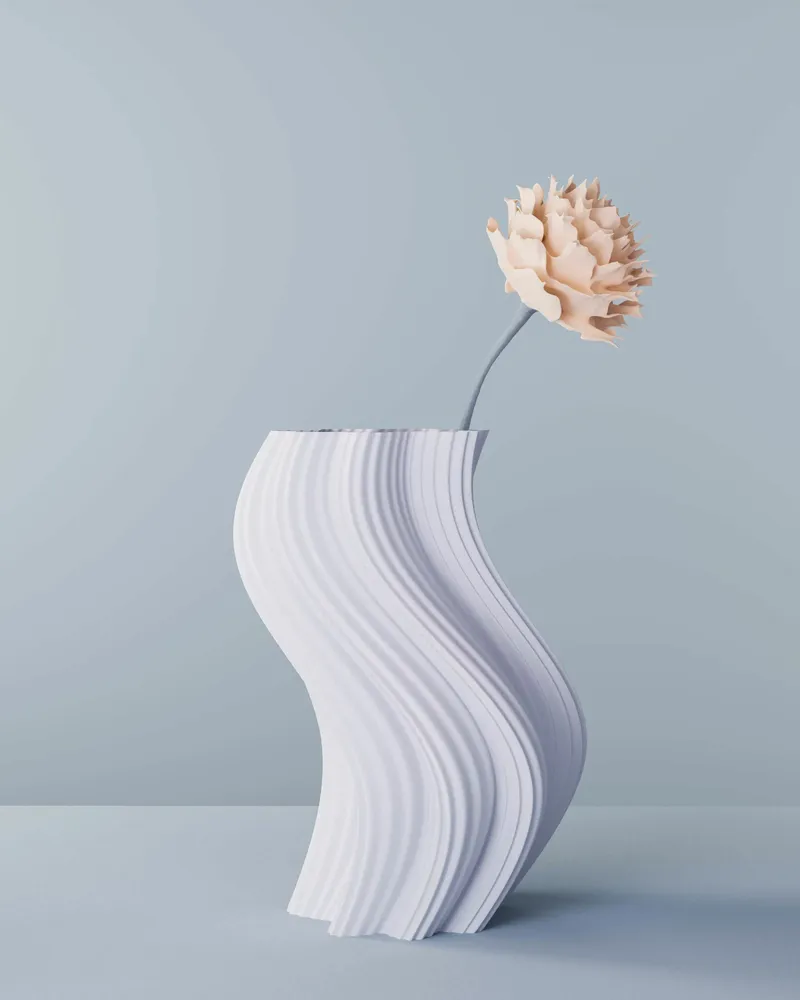 Office design and planning - Vase "Heat Wave" - AURA 3D
