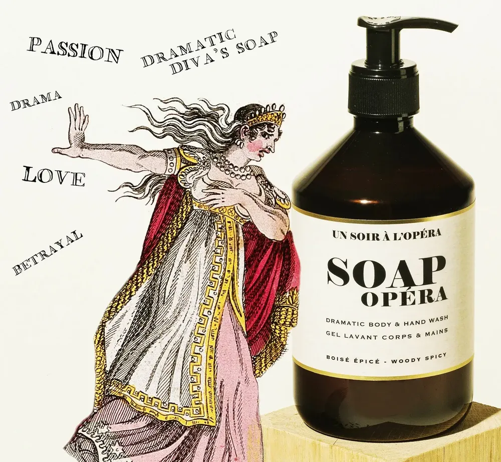 Savons - SOAP OPERA - GEL LAVANT CORPS & MAINS - ROSE & EUCALYPTUS - 490 ML - UN SOIR A L'OPERA