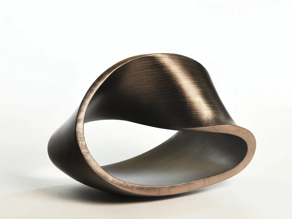Design objects - Eternal L Matt Line Silver, Handmade Sculpture, Interior Design Piece - DV DESIGN