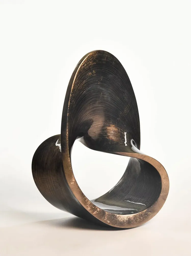 Design objects - Spiral Line Silver, Handmade Interior Design Sculpture - DV DESIGN