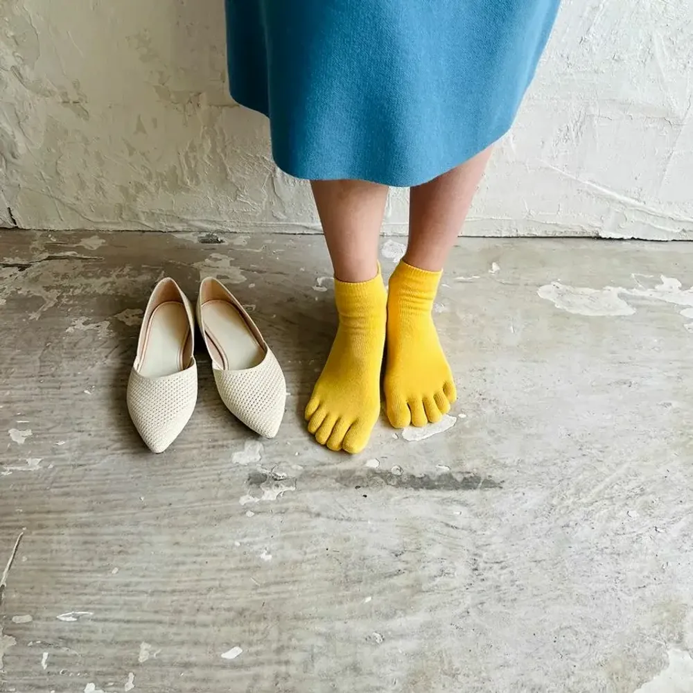 Socks - Women's 5-toe socks, short in organic cotton - YUITO CO. LTD