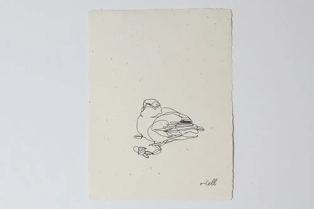 Cadeaux - Carte de correspondance 12,5x16,6cm PAPIER FAIT MAIN - COSETTE ET LES LYS