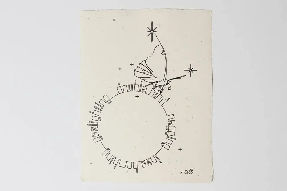 Gifts - Correspondence card 12.5x16.6cm HANDMADE PAPER - COSETTE ET LES LYS
