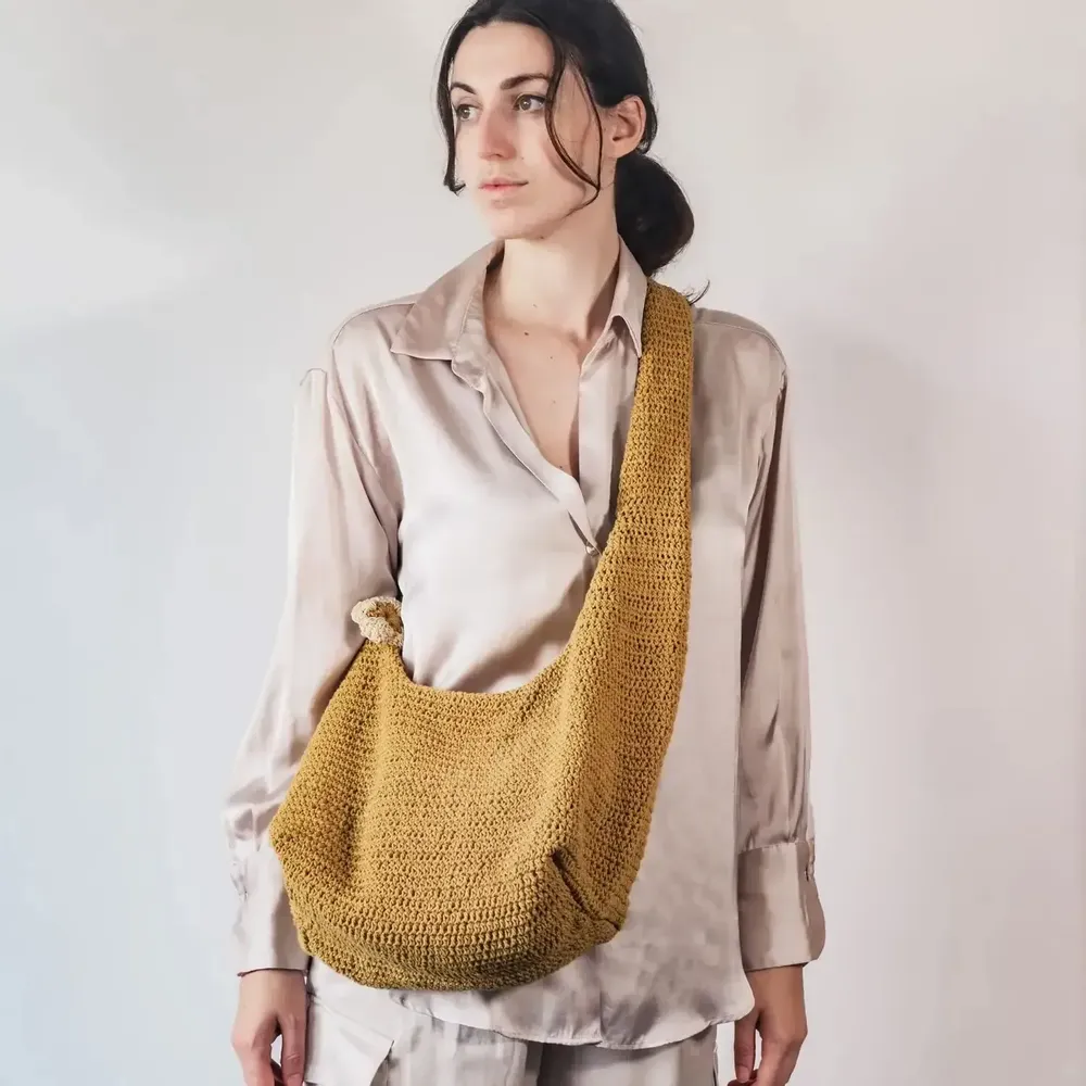 Sacs et cabas - Sac banane en coton crochet COOL 45x30x24 cm - BED AND PHILOSOPHY
