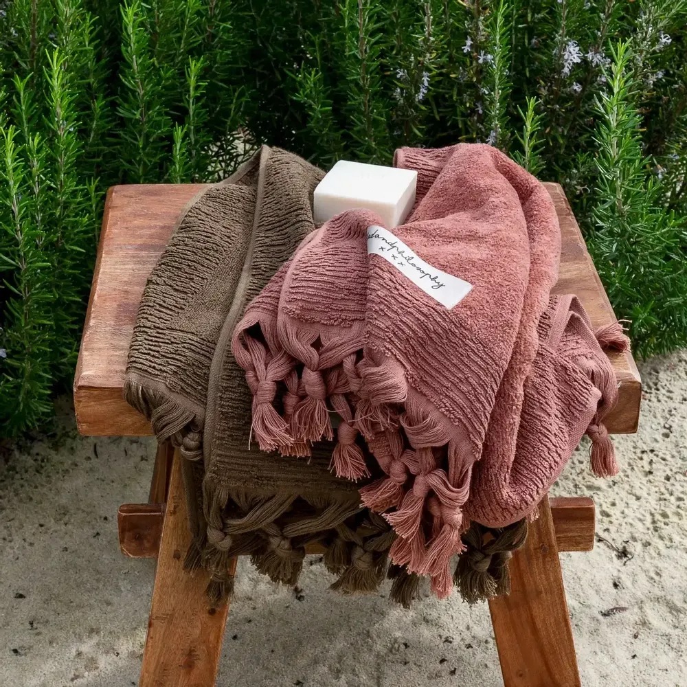 Bath towels - Set of 2 ULYSSE2 Terry Bath Towels 50x75 cm - BED AND PHILOSOPHY