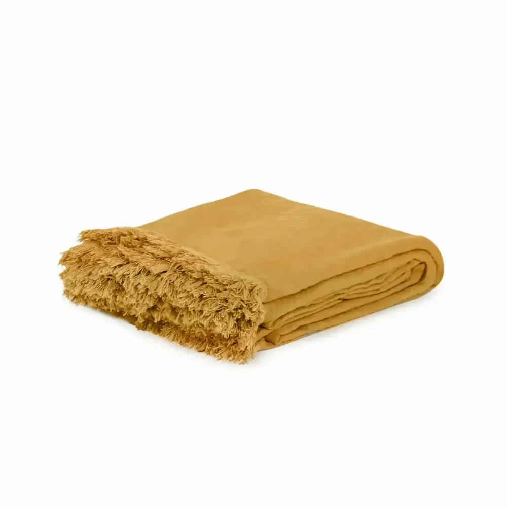 Linge de lit - Couvre lit frangé GANGFRANGE 250x250 cm - BED AND PHILOSOPHY