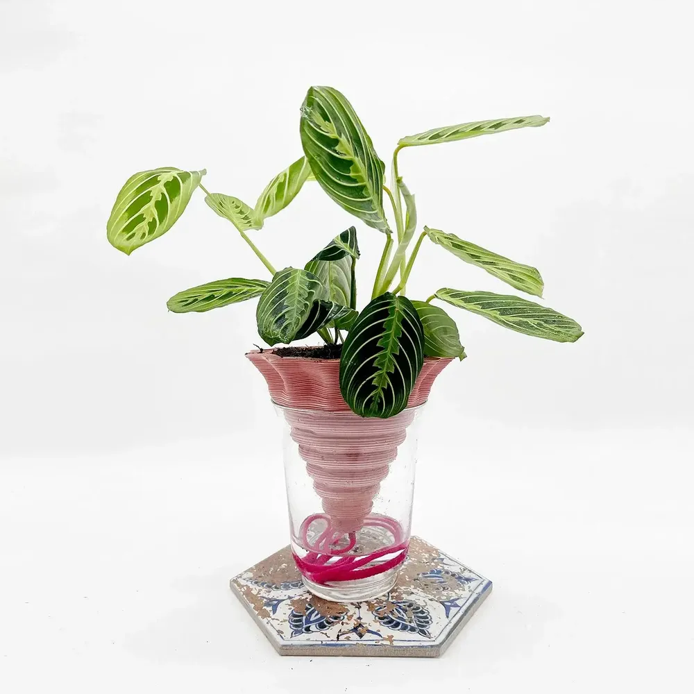 Vases - Pot en argile -NOMADE ROSE- design - auto-irrigant 3D - COMMON PLACE