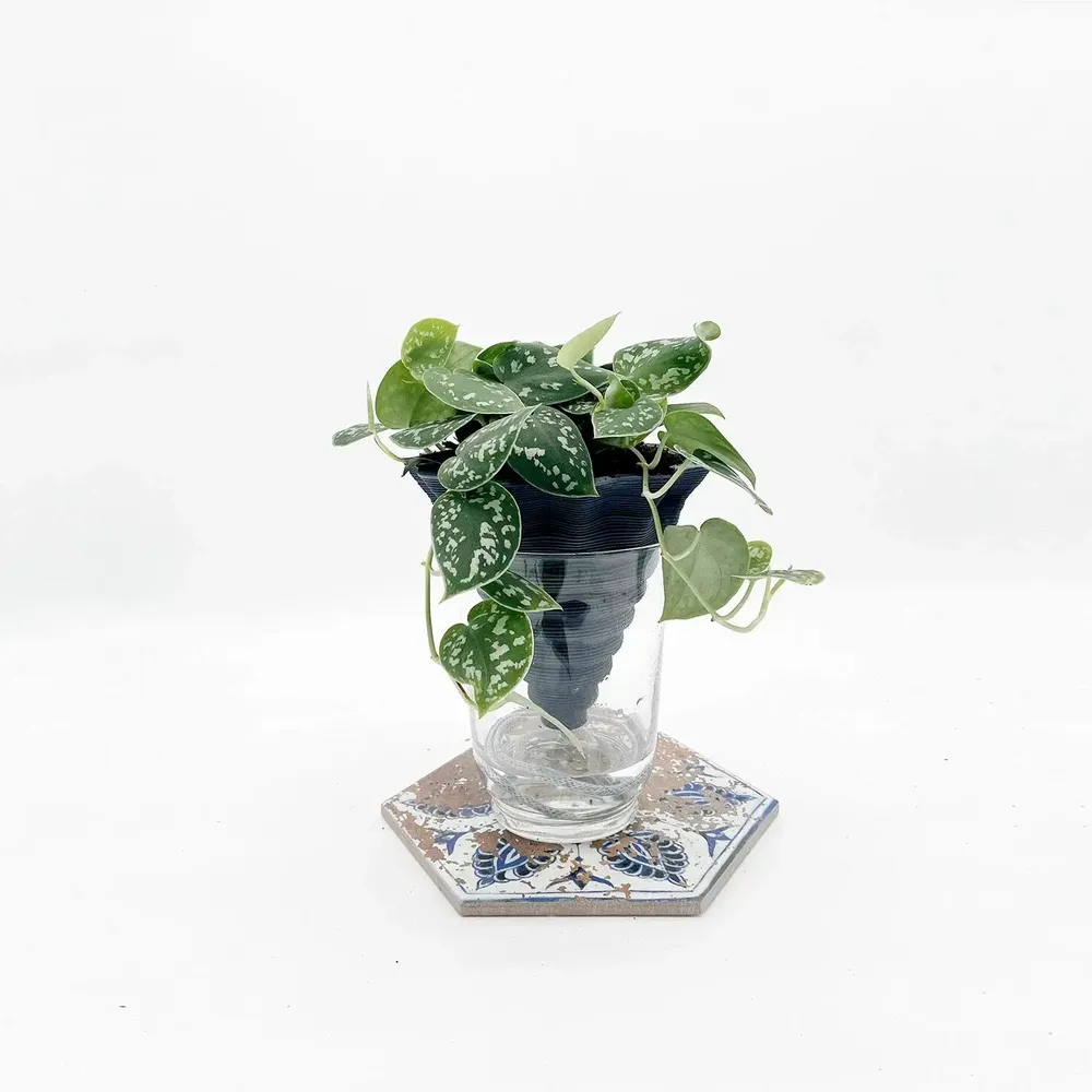 Vases - Clay pot -NOMADE BLUE PETROL- design - 3D auto-irrigating - COMMON PLACE