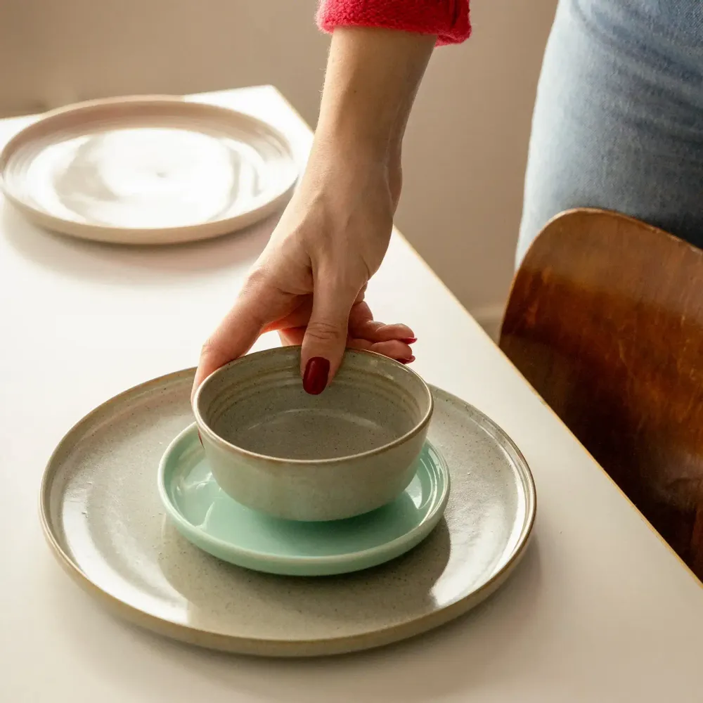 Assiettes au quotidien - Assiette Tuntu Turquoise clair 15 cm - PENTIK