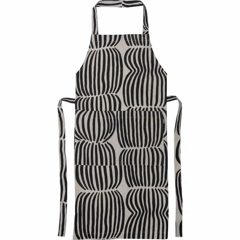 Couverts & ustensiles de cuisine - Vilja Tablier Demi-lin Noir 85x90 ​​cm - PENTIK