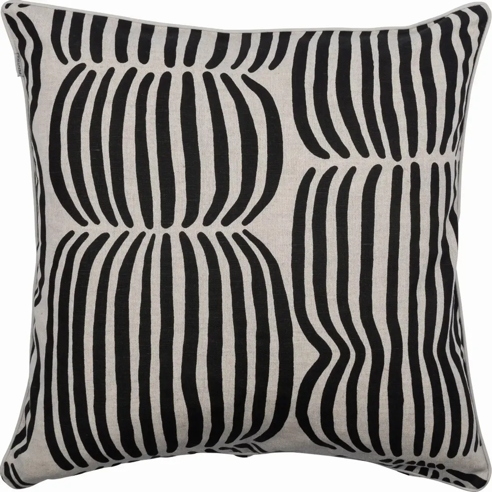 Linens - Vilja Cushion Cover Halflinen Black 45x45 cm - PENTIK