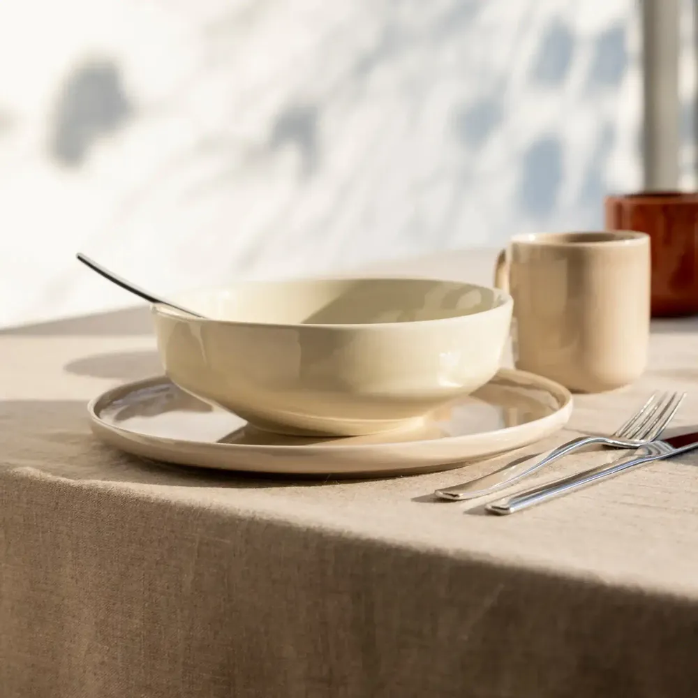 Everyday plates - Tuntu Plate Natural white 25 cm - PENTIK