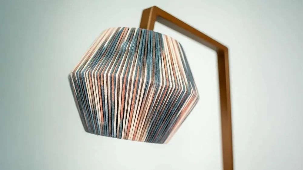 Lampadaires - Lampadaire artisanal en métal (corde en coton) - FORADA HOME & STYLE