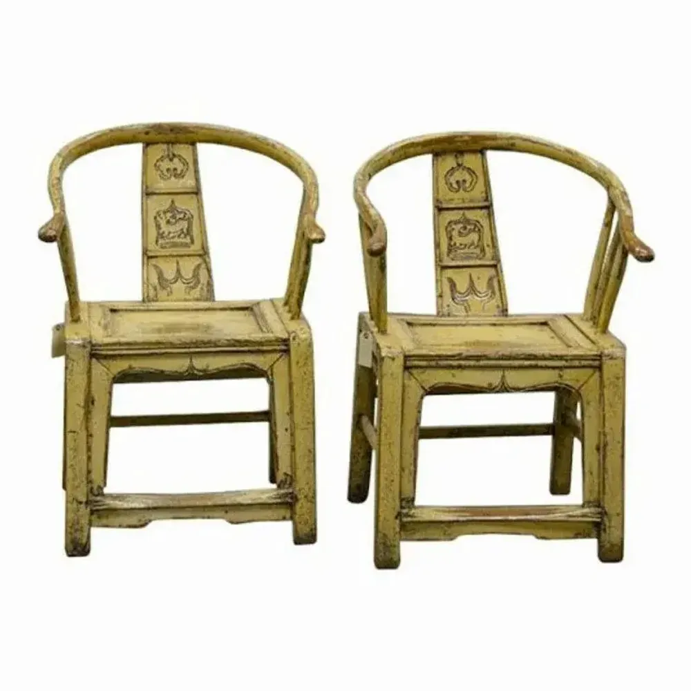 Chairs - Unique pair of old Chinese horseshoe chairs - PAGODA INTERNATIONAL