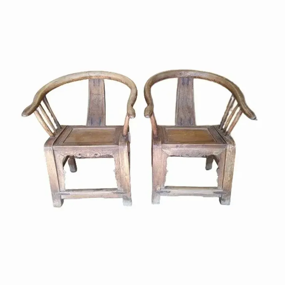 Chairs - Unique pair of old Chinese horseshoe chairs - PAGODA INTERNATIONAL
