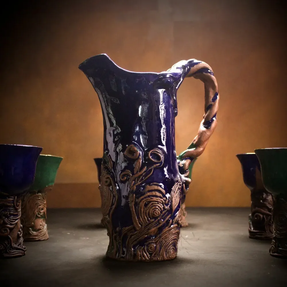 Tasses et mugs - Ensemble pichet et gobelets assortis WD/CU/Z/08/24 - DZIENNIAKART WOJCIECH DZIENNIAK