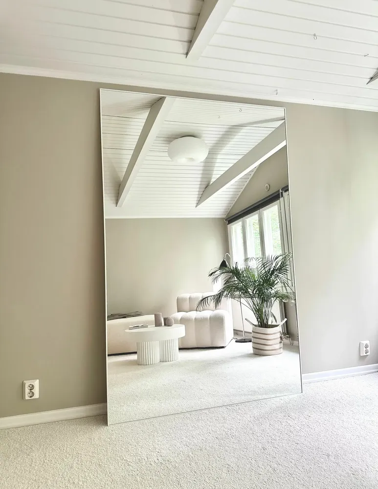 Miroirs - Très grand miroir pleine longueur avec cadre blanc (130 x 220 cm) - SCANDINAVIAN GLASSFACTORY