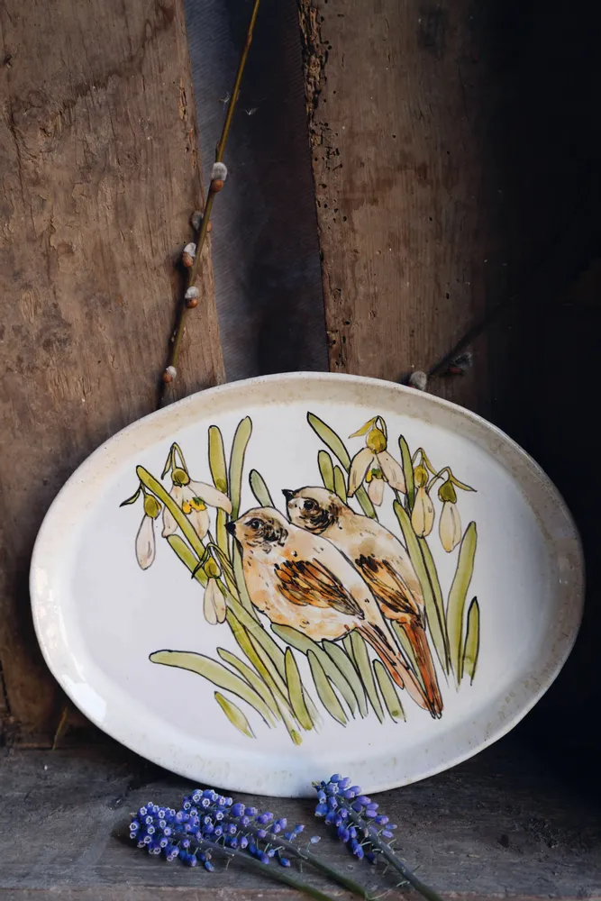 Plats et saladiers - Assiettes ovales en porcelaine artisanale - JANE AND MERY
