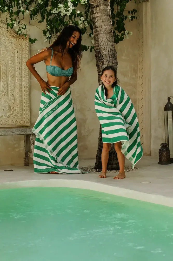 Bath towels - Mare Lime Fouta Towel 90x180 cm - GREEN PETITION