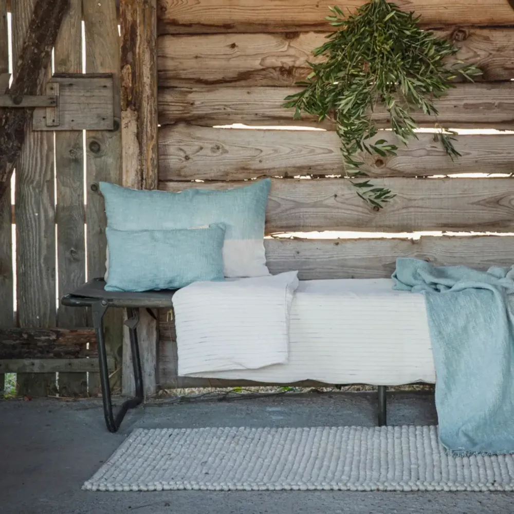 Fabric cushions - Dip & Dye TALC cotton cushion cover 40x60 cm - BED AND PHILOSOPHY
