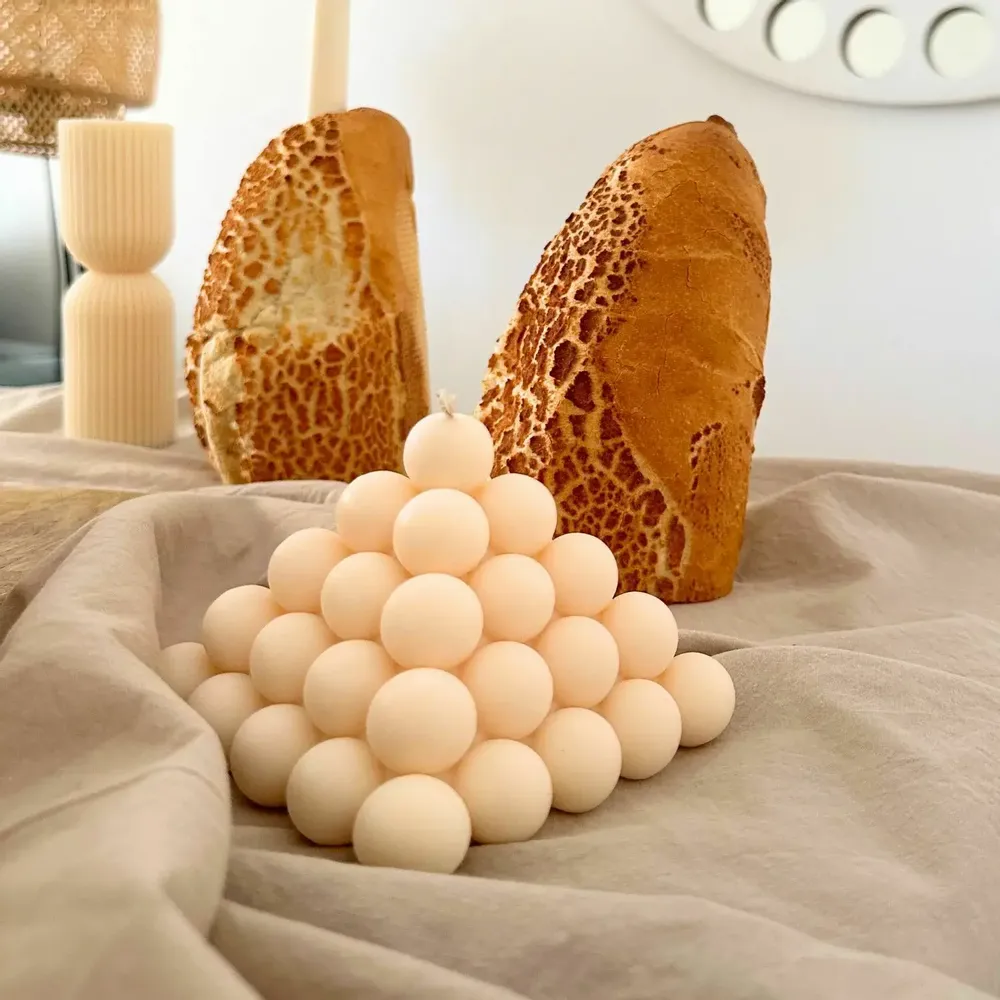 Candles - Pearl Pyramid Design Candle - Modern Home Accent - QUIET