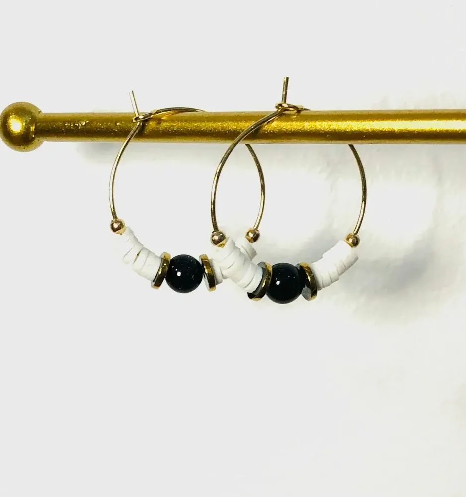 Gifts - Jakarta earrings - stainless steel and natural stone - LILIBELLULE