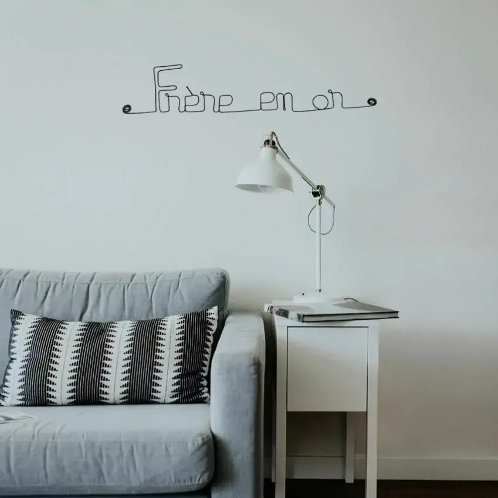 Autres décorations murales - Décoration Murale en Fil de Fer "Frère en or" - BIJOUX DE MUR