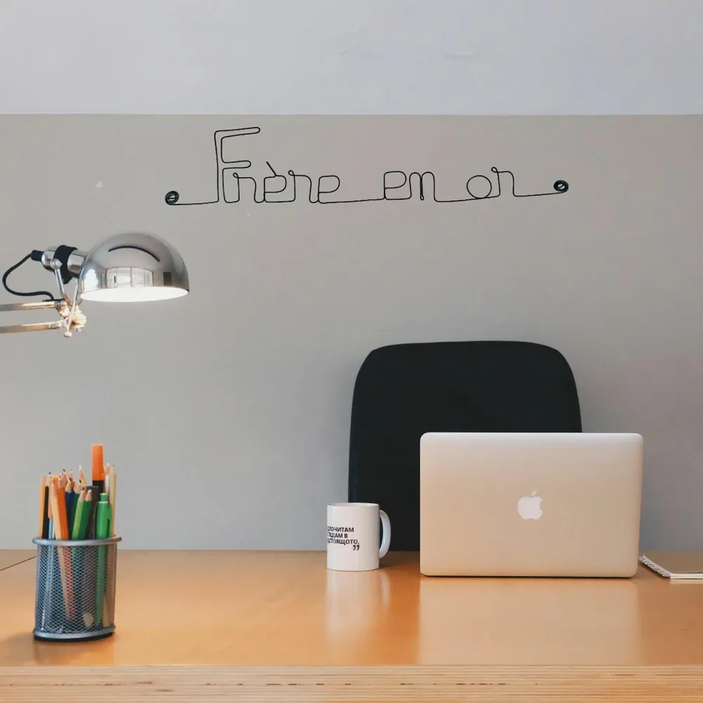 Autres décorations murales - Décoration Murale en Fil de Fer "Frère en or" - BIJOUX DE MUR