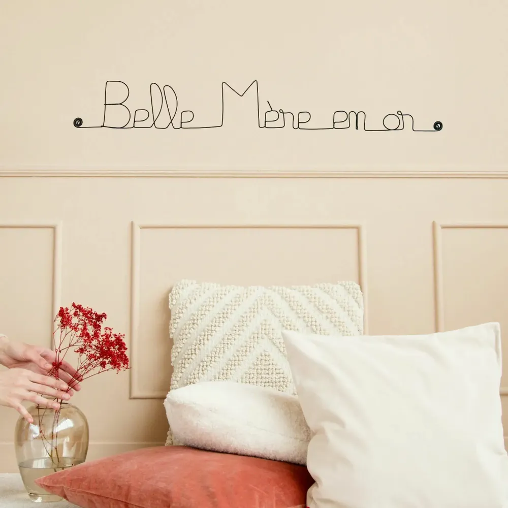 Autres décorations murales - Décoration Murale en Fil de Fer "Belle-Mère en or" - à punaiser - BIJOUX DE MUR