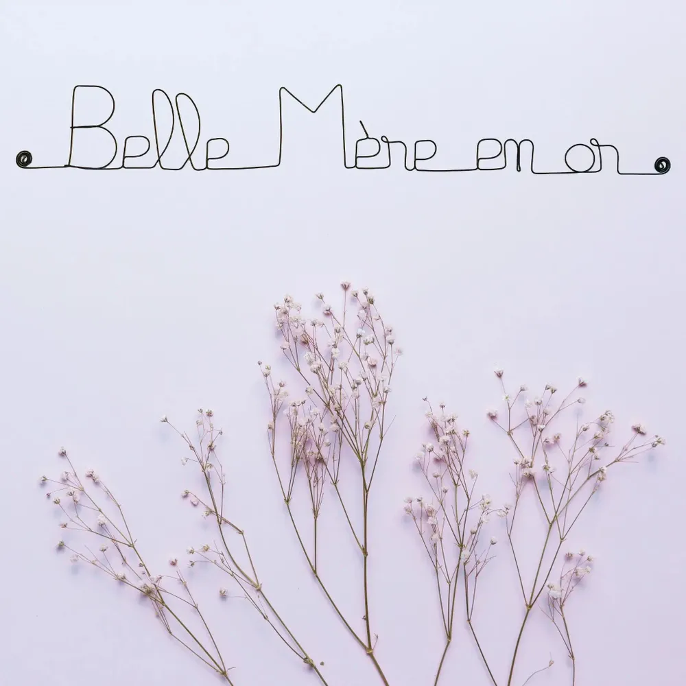 Autres décorations murales - Décoration Murale en Fil de Fer "Belle-Mère en or" - à punaiser - BIJOUX DE MUR