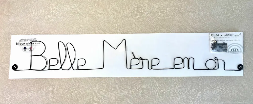 Autres décorations murales - Décoration Murale en Fil de Fer "Belle-Mère en or" - à punaiser - BIJOUX DE MUR