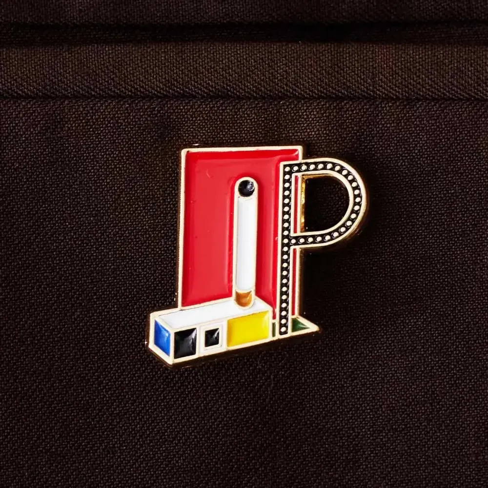 Broches - Dessin d'épinglette d'un pavillon à cigarettes - PINPINPIN.IT