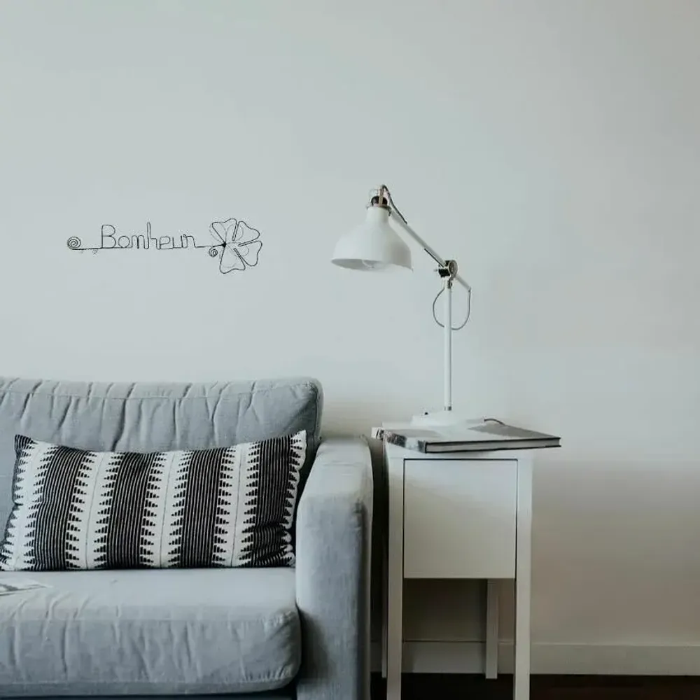 Autres décorations murales - Fleur de Trèfle - "Bonheur" - Décoration murale fil de fer - BIJOUX DE MUR