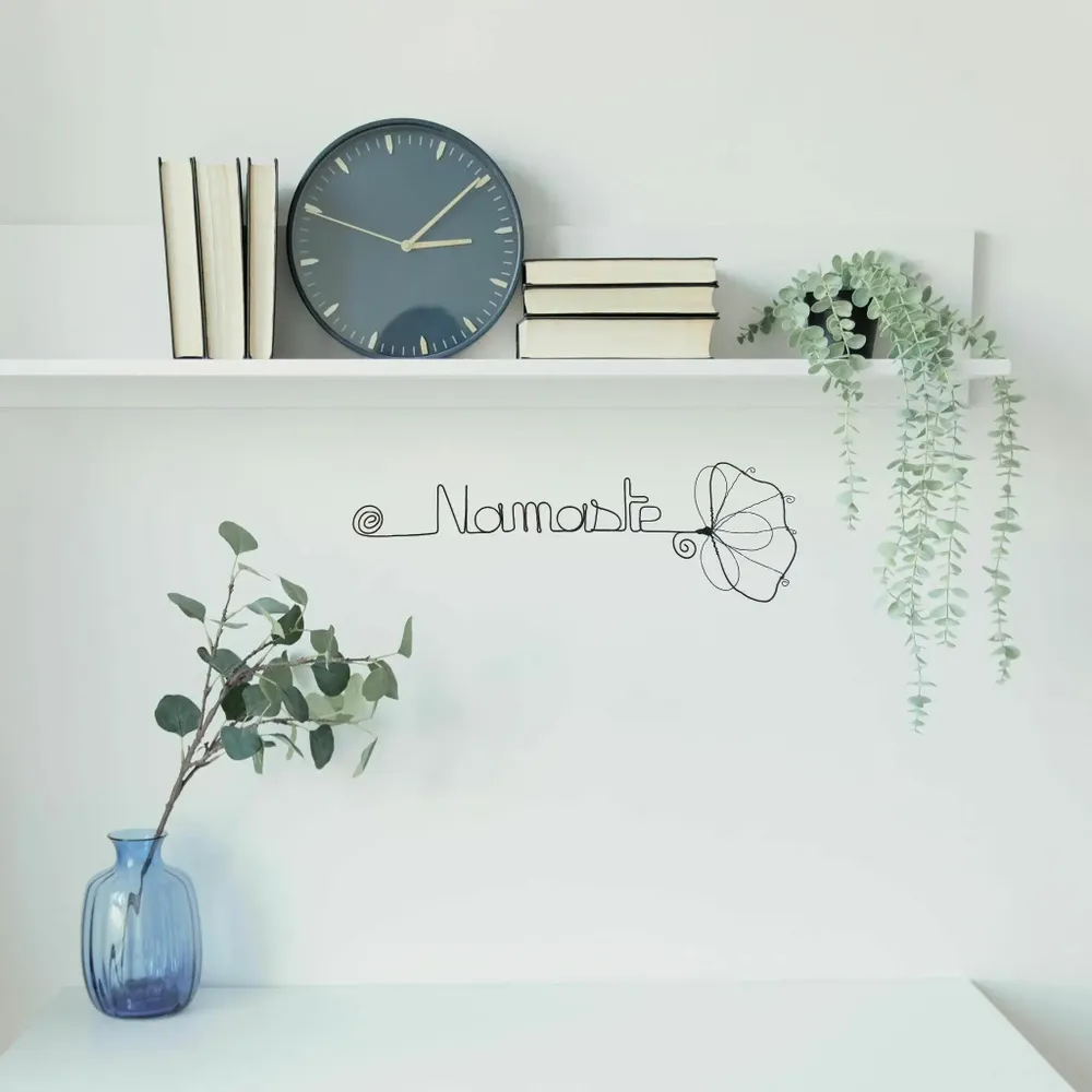Autres décorations murales - Fleur de Ginkgo - "Namaste" - Décoration murale fil de fer - BIJOUX DE MUR
