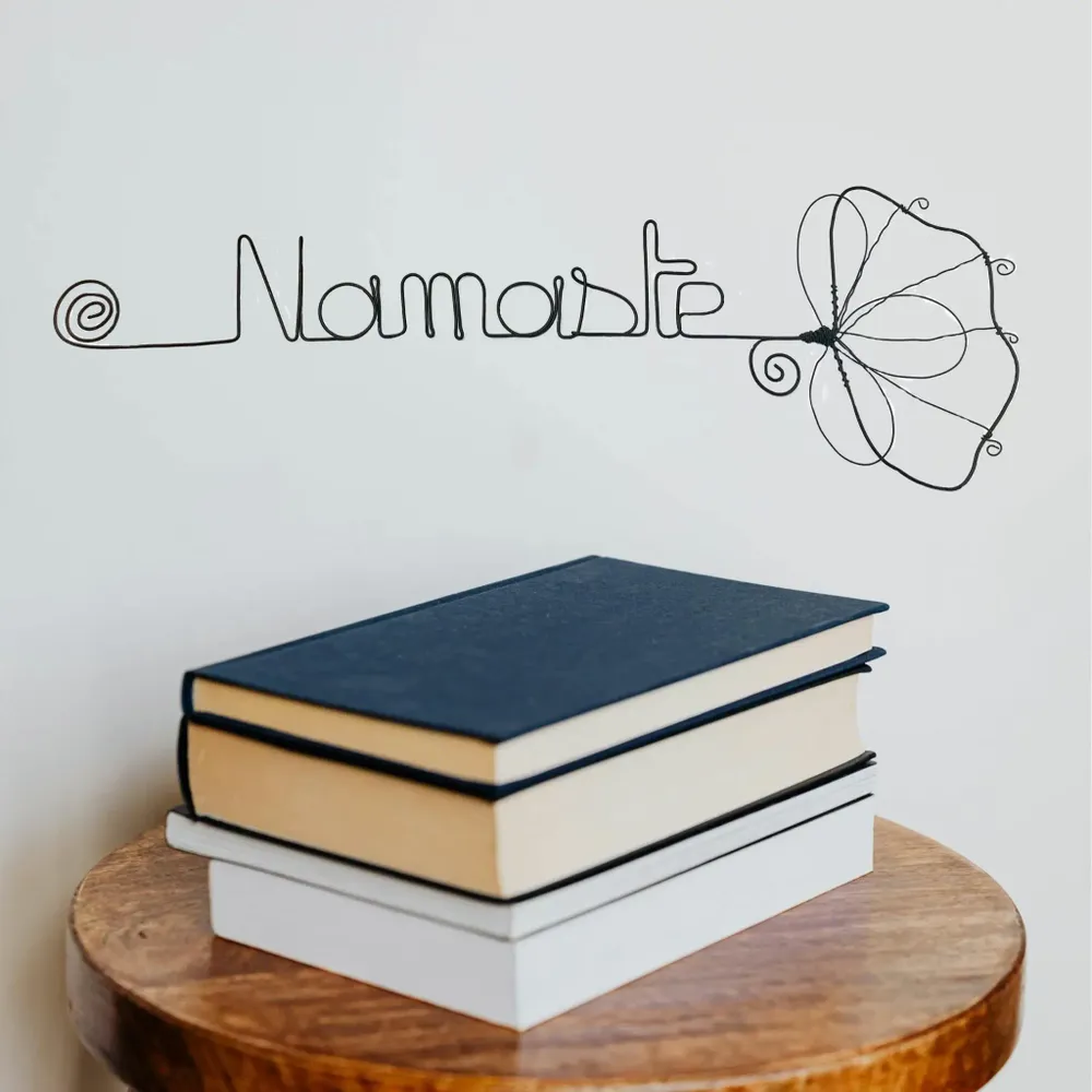 Autres décorations murales - Fleur de Ginkgo - "Namaste" - Décoration murale fil de fer - BIJOUX DE MUR