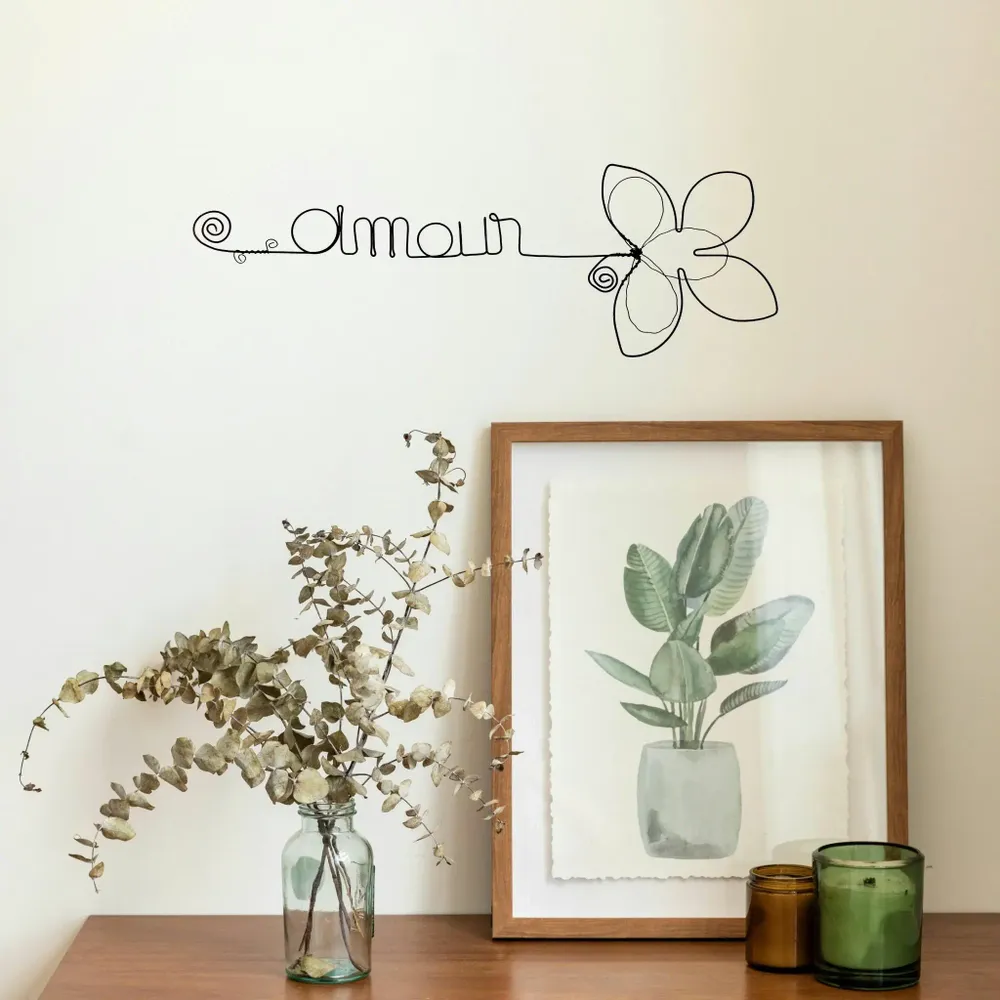 Other wall decoration - Fleur de Lotus - "Amour" - Décoration murale en fil de fer - BIJOUX DE MUR