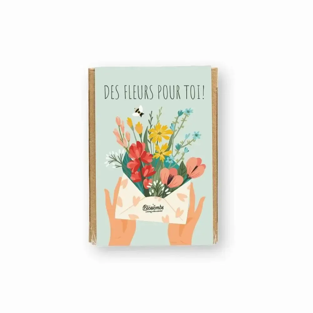 Cadeaux - Coffret cadeau Blossombs - Des fleurs pour toi - 4 bombes à graines - BLOSSOMBS