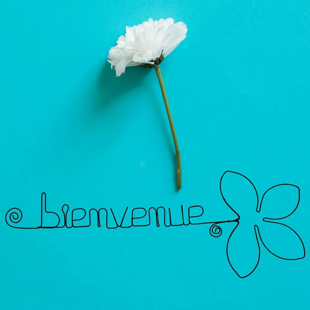 Other wall decoration - Lotus Flower - "Welcome" - Wire Wall Decoration - BIJOUX DE MUR