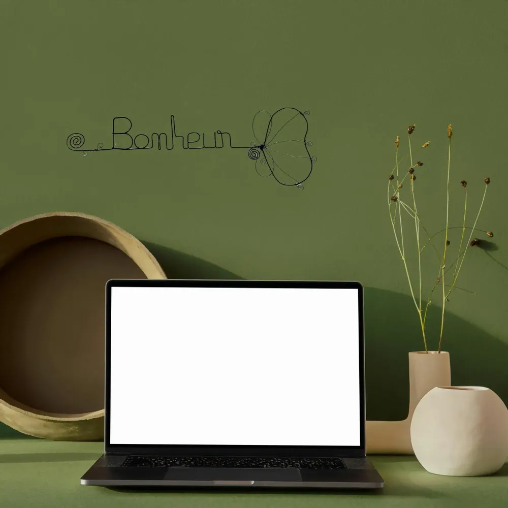 Autres décorations murales - Fleur de Ginkgo - "Bonheur" - Décoration murale fil de fer - BIJOUX DE MUR