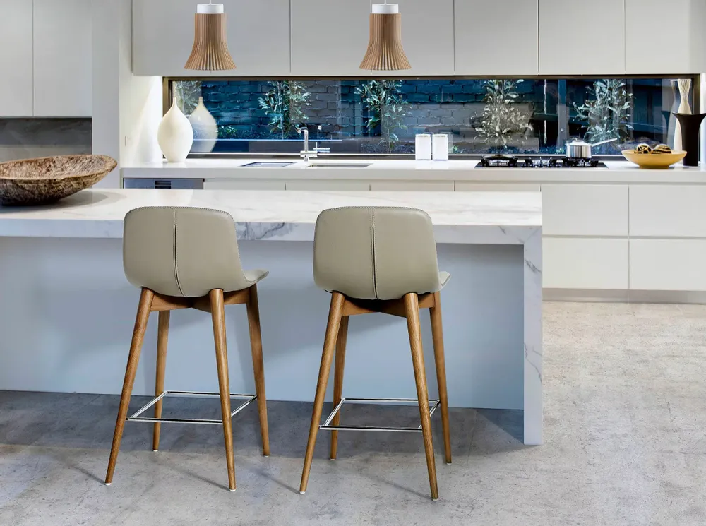 Stools - Upholstered leatherette stool - ANGEL CERDÁ