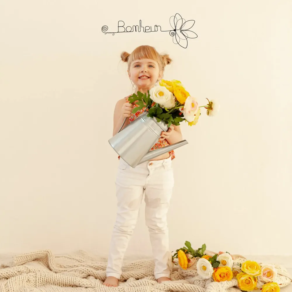 Autres décorations murales - Fleur de Lotus - "Bonheur" - Décoration murale en fil de fer - BIJOUX DE MUR