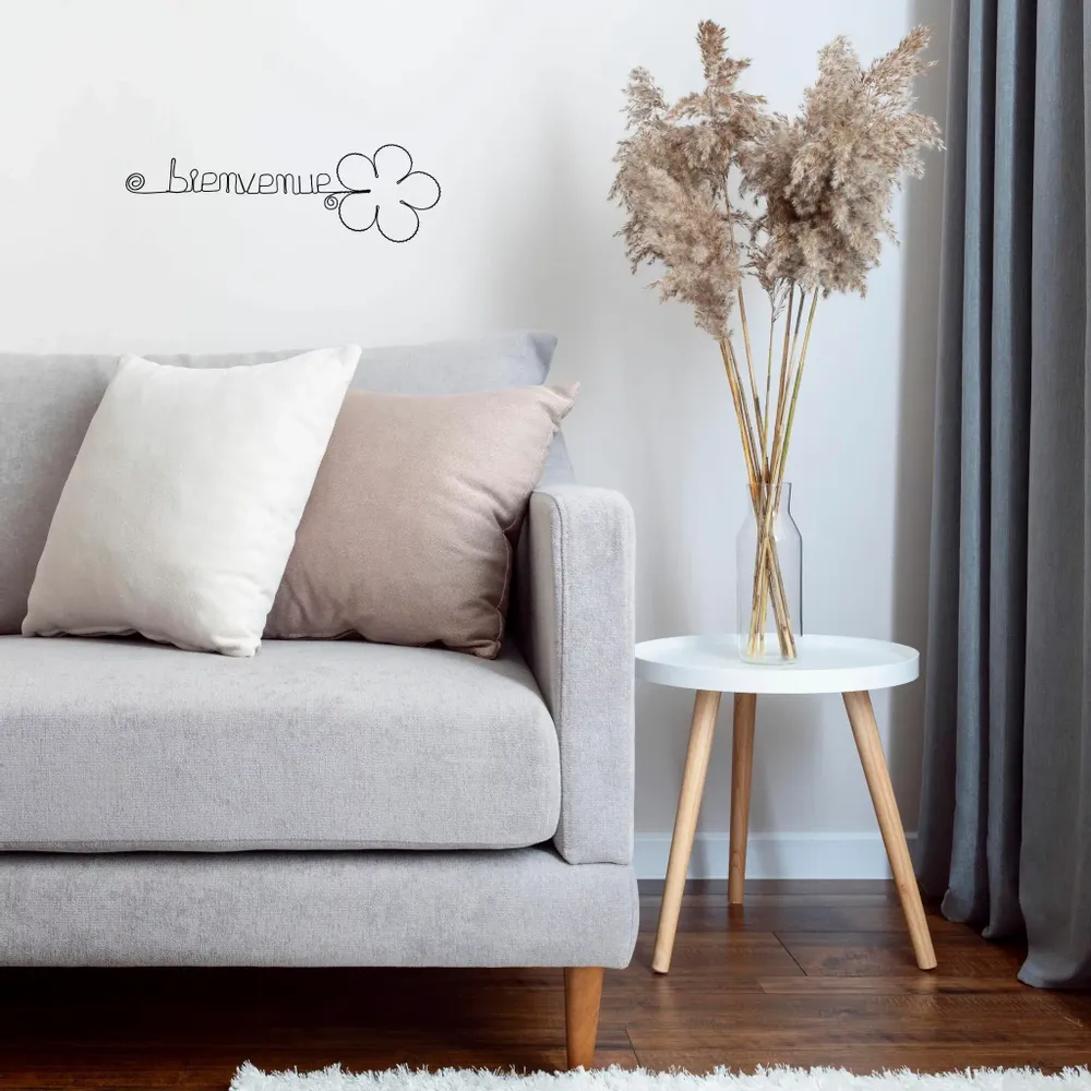 Autres décorations murales - Fleur de Pâquerette "Bienvenue" - Décoration murale fil fer - BIJOUX DE MUR